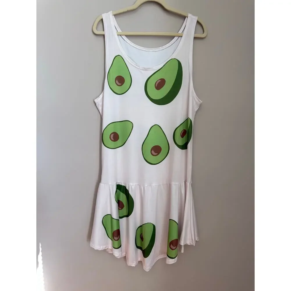 Avocado Print Tank Dress |‎ XL (Estimated) | Dopamine Dressing Joyful Statement